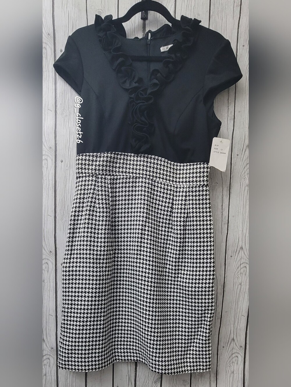 Classic Black & White Houndstooth Dress